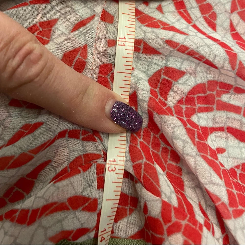 MICHAEL Michael Kors Jumpsuit Swim Cover Up Adjustable Sheer Coral Red Mosaic M - Picture 11 of 16